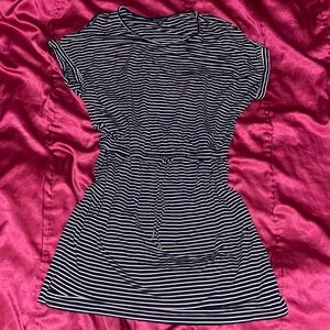 Hilary Radley Black and White Striped Dress